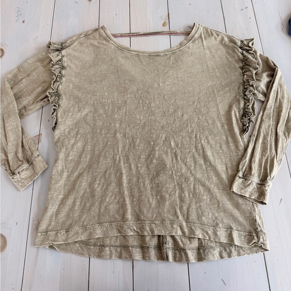 Anthropologie Pilcro Cotton Women's Ruffle Sleeve Top